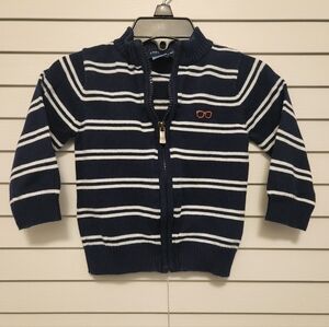 (3 ITEMS FOR $10)Andy & Evan Navy Blue Striped Kids Sweater 9-12 Months